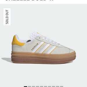 Adidas Gazelle Bold, women’s 8, white and yellow